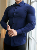 themeisles Muscle Fitness Brothers Men's Business Shirt Non Iron Wrinkle Resistant White Shirt Men's Long Sleeve Shirt