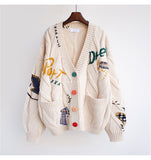 themeisles Sweater Women's Lazy Wind Loose Knitted Sweater Coat