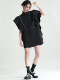 themeisles Original Solid Color Detachable Falbala Black Mini Dress