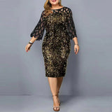 themeisles Individualized Sequin Design Plus Size Women's Dress