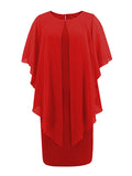themeisles Split-Joint Solid Color See-Through Gauze Loose Half Sleeves Mini Dresses