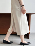 themeisles Solid Color Sleeveless Loose Round-Neck Midi Dresses