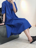 themeisles Original Solid Round-Neck Shirt Dress