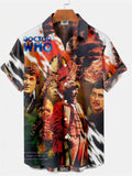 themeisles Men's Fashion Trends 3D Digital Printing Shirt Short-sleeved Shirt Summer Printing Cardigan Shirt Beach Shirt Short-sleeved