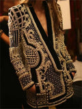 themeisles Temperament Commuter Casual Solid Color Long Sleeve Suit Top Bubble Bead Studded Printed Women's Jacket Small Suit