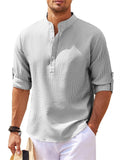 themeisles Men's Shirts Long-sleeved Stand-up Collar Open Button Pineapple Plaid Shirt Men's Casual Shirt Tops