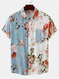 themeisles Summer New Hawaiian Style Slim Type Lapel Digital Printing Short-sleeved Shirt Comfortable Casual Men's Shirt