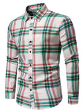 themeisles Autumn and Winter New Multi-color Men's Plaid Loose Casual Lapel Long-sleeved Shirt Thickened Shirt Cardigan