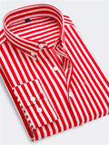 themeisles Men's Shirt Dress Shirt Striped Collar Black Blue Red Navy Blue Light Blue Work Daily Long Sleeve Clothing Apparel Formal Casual Slim Fit / Machine wash