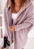 themeisles Hooded Bat-shaped Soft Loose Back Stitching Sweater