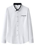 themeisles New Business Long-sleeved Shirt Lapel Fashion Casual Slim Non-iron Thin Section Solid Color Men's Shirt