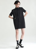 themeisles Original Solid Color Detachable Falbala Black Mini Dress