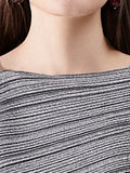 themeisles Urban Loose Solid Color Tied Pleated Top&V-Back Vest Dress Two Pieces Set
