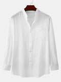 themeisles Autumn Explosion of Solid Color Long-sleeved Buttons Lapel Men's Shirts Fashion Casual Comfortable Men's Clothing