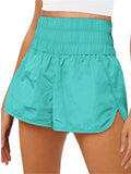 themeisles Women's Summer New Pleated Nylon Fake Two Pieces Yoga Quick Dry Outdoor Sports Solid Color Shorts