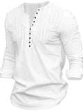 themeisles Men's Shirt Button Up Shirt Casual Shirt Black White Pink Navy Blue Blue Long Sleeve Plain Crew Neck Street Vacation Button-Down Clothing Apparel Stylish Modern Contemporary Casual