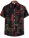 themeisles Summer Fashion Comfortable Slim Type Hawaii Men's Casual Floral Lapel Thin Section Button Short Sleeve Shirt