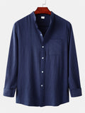 themeisles Autumn Explosion of Solid Color Long-sleeved Buttons Lapel Men's Shirts Fashion Casual Comfortable Men's Clothing