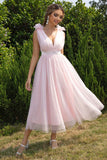 themeisles Tied Ruffle Shoulder Sleeveless Dress