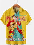 themeisles Men's Fashion Trends 3D Digital Printing Shirt Short-sleeved Shirt Summer Printing Cardigan Shirt Beach Shirt Short-sleeved