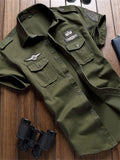 themeisles Men's Shirt Summer Shirt Solid Color Turndown Black White Army Green Royal Blue Khaki Daily Holiday Short Sleeve Button-Down Clothing Apparel Cotton Streetwear Simple Casual Classic