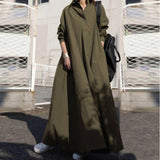 themeisles Big Solid Color Cotton and Linen Retro Dress Black Dresses