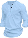 themeisles Men's Shirt Button Up Shirt Casual Shirt Black White Pink Navy Blue Blue Long Sleeve Plain Crew Neck Street Vacation Button-Down Clothing Apparel Stylish Modern Contemporary Casual