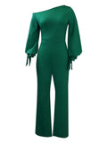 themeisles Solid Color Temperament Commuter Zipper Straight Jumpsuit Women's Strapless Casual High Waist Large Size Wide Leg Jumpsuit