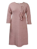 themeisles Vacation Long Sleeves A-Line Pleated Solid Color Round-Neck Midi Dresses