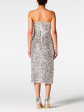themeisles Sequin Straight Neck Midi Wrap Dress