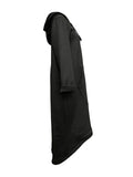 themeisles Split-Joint Solid Color Drawstring Loose Long Sleeves Hooded Midi Dresses