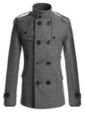 themeisles Men's Winter Coat Peacoat Wool Overcoat Double Breasted Business Casual Regular Slim Fit Warm Solid Colored Fall Long Sleeve Thick Classic Trench Coat Office Daily Work
