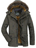themeisles Men's Winter Jacket Winter Coat Warm Camping & Hiking Zipper Outerwear Clothing Apparel Black khaki Dark Blue