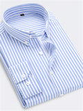 themeisles Men's Shirt Dress Shirt Striped Collar Black Blue Red Navy Blue Light Blue Work Daily Long Sleeve Clothing Apparel Formal Casual Slim Fit / Machine wash