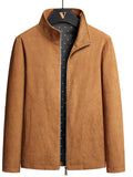 themeisles New Solid Color Jacket Autumn Men's Jacket Youth Casual Stand-up Collar Simple Versatile Corduroy Tops