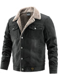 themeisles Men's Cowboy Lapel Slim-type Jacket Fall and Winter Jacket Padded Casual Men's Fashion Trend Coat Jacket