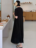 themeisles Urban Ruffled Split-Joint High Waisted Short Sleeves Midi Dress