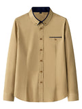 themeisles New Business Long-sleeved Shirt Lapel Fashion Casual Slim Non-iron Thin Section Solid Color Men's Shirt