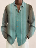 themeisles Summer Men's Lapel Shirts Men's 3D Printing Lapel Cardigan Four Seasons Long-sleeved Floral Print Shirt