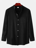 themeisles Autumn Explosion of Solid Color Long-sleeved Buttons Lapel Men's Shirts Fashion Casual Comfortable Men's Clothing