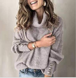 themeisles Fall And Winter Women's Sweater Turtleneck Sweater