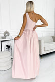 themeisles One-Shoulder Slit Maxi Dress