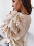 themeisles Summer Simple Fashion Ruffle Short-sleeved Round Neck Women's T-shirt