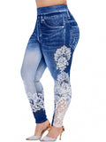 swvws Women's Plus Size Chinos Pants Trousers Lace Pocket Print Floral Streetwear Casual Daily Going out Natural Full Length Winter Fall Black Blue Pink L XL XXL 3XL 4XL