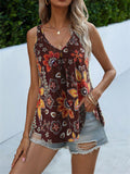 themeisles Multicolor Fashion V-neck Halter Top Women's T-shirt