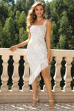 themeisles Fringed Asymmetrical Hem Dress