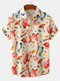 themeisles Summer New Men's Hawaii Shirt Lapel Loose Shirt on Clothes Shirt Appropriation Fashion Men's Clothing