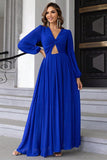 themeisles Twist Front Cutout Long Sleeve Dress