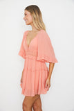 themeisles Flutter Sleeved Mini Dress