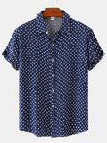 themeisles Summer New Men's Large Size Floral Shirt Youthful Popular Fashion Hawaii Wave Point Short-sleeved Shirt